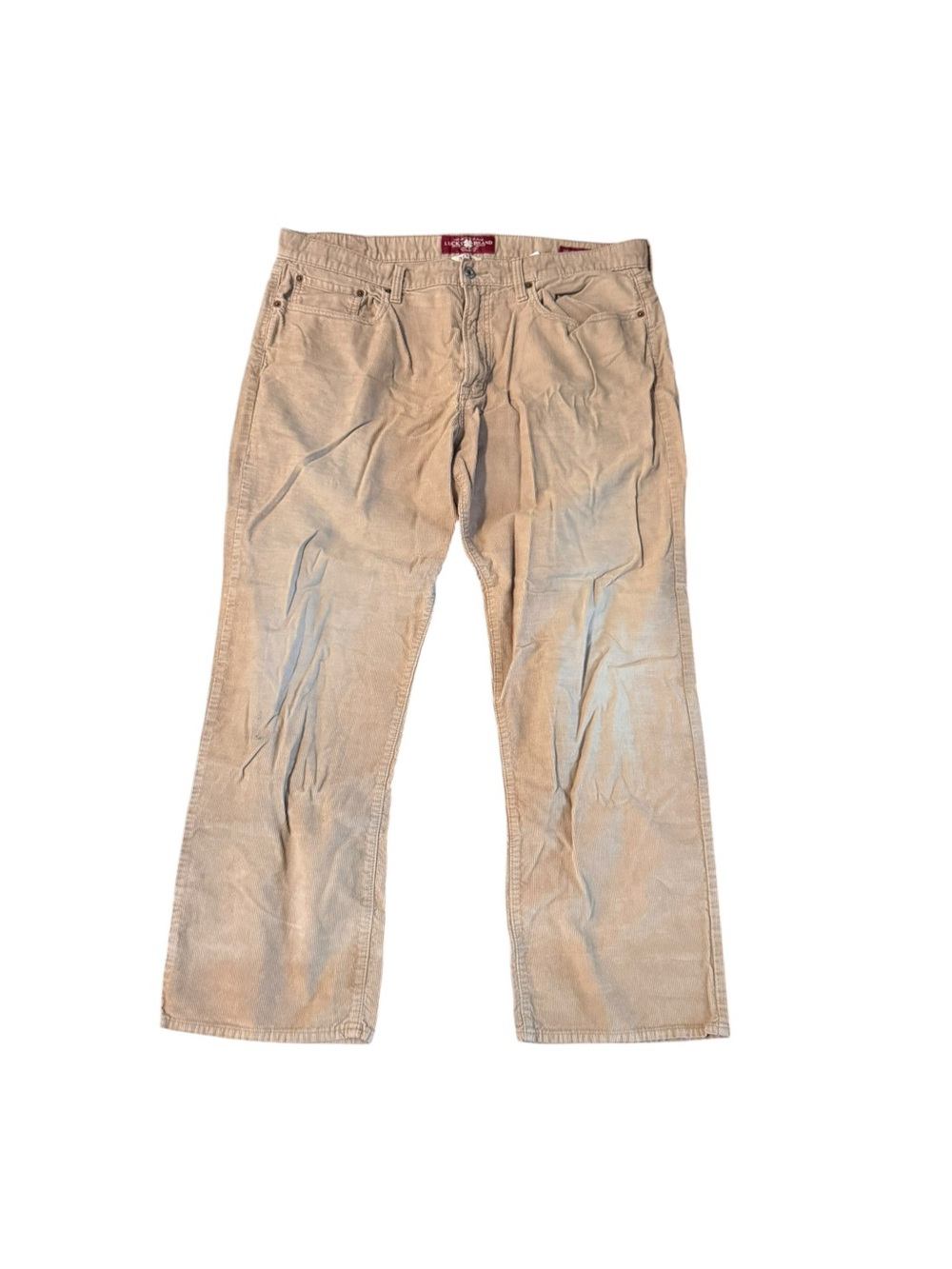 Lucky Brand Pants Mens 38x30 Beige Regular Fit Corduroy 361 Vintage Straight